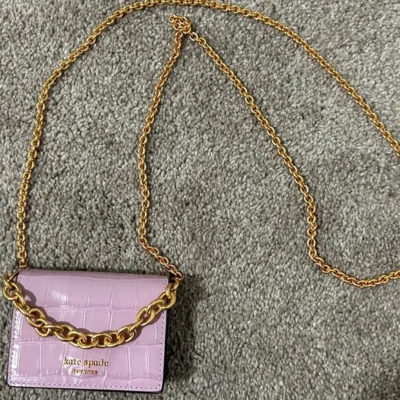 kate spade クロコエンボス Morgan Chain Card Case kate spade クロコエンボス Morgan Chain Card Case (kate spade